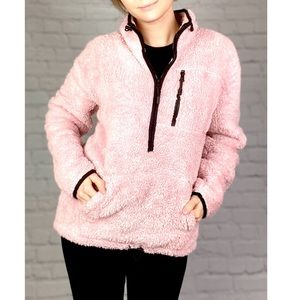 Pink Victoria’s Secret Sherpa Quarter Zip Pullover